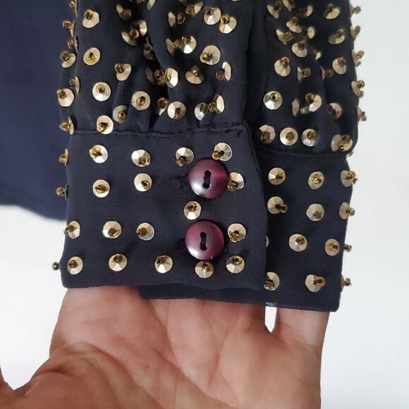 French Connection 100% Silk Long Sleeve Dress Size 4 - Picture 4 of 16